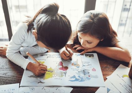 girls coloring